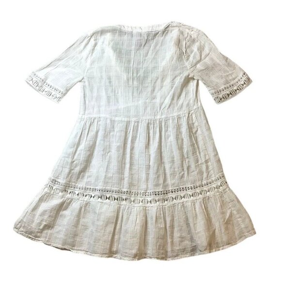 Knox Rose White Boho Eyelet Swim Coverup Tunic Dress Size Small - Picture 1 of 9